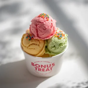 Sizzler Kids Menu 9 Bonus treat ice cream cup colorful ice cream in a cup